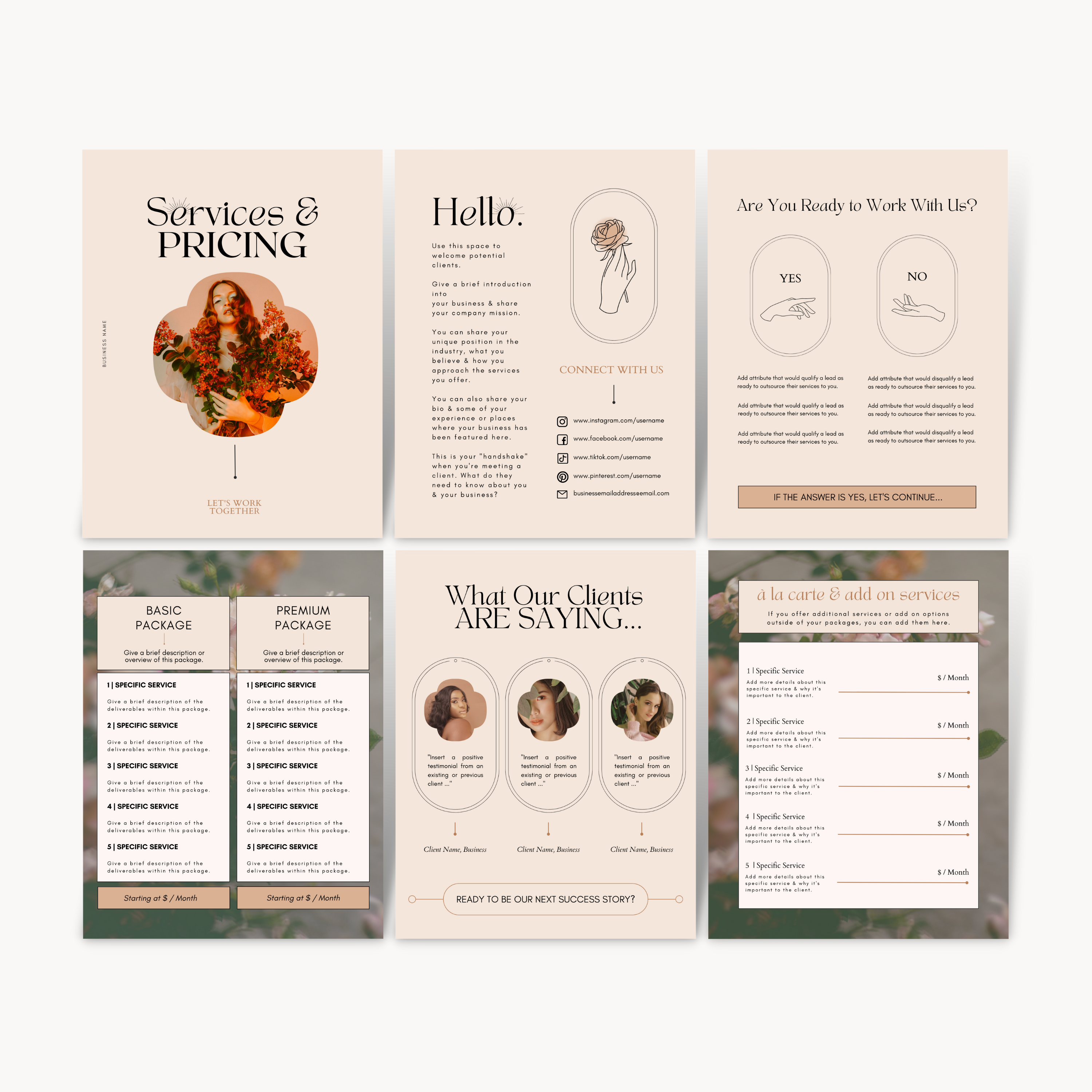 Services & Pricing Template - Delicate & Dreamy