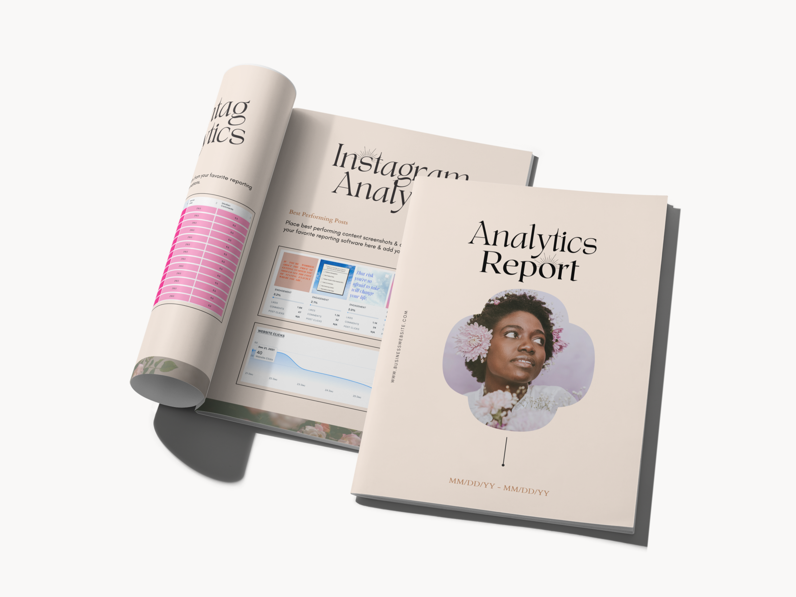 Analytics Report Template - Delicate & Dreamy
